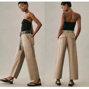 NEW Agolde Daria Cargo Pant Ankle Crop Wide Leg High Waist  Size 32x25Color Drab